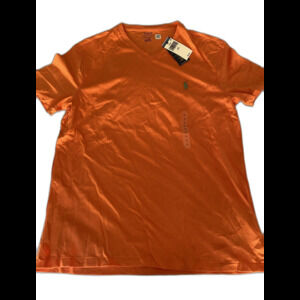 New Polo Ralph Lauren Men's V-Neck T-Shirt Tee - Size MEDIUM - Orange